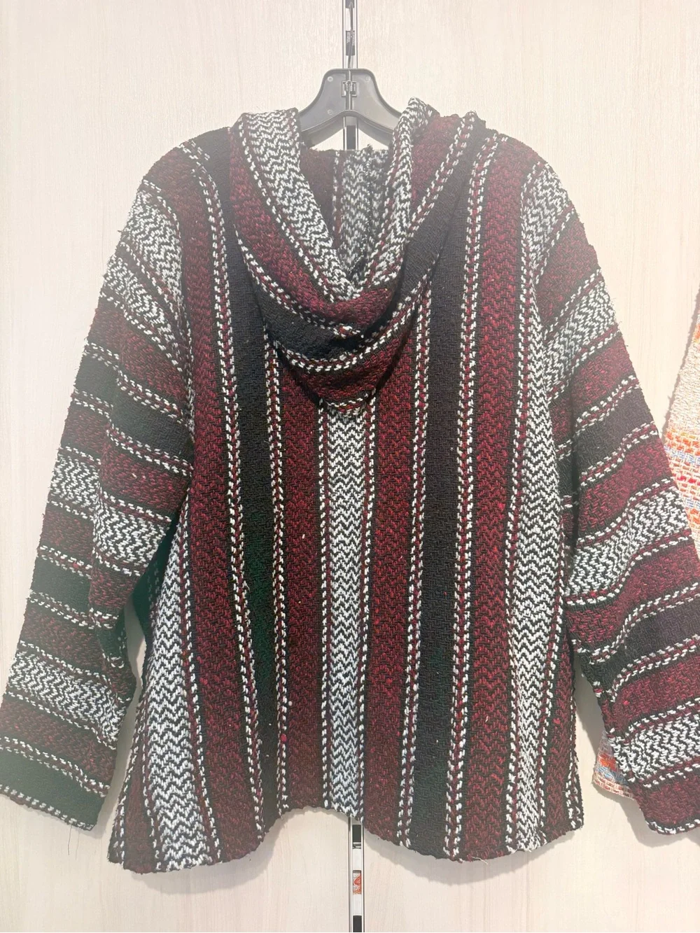 Soft Chic Maroon & Black Baja Hoodie Sweater